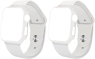 ساعة بسوار 2 في 1 2 قطعة لساعة ابل مقاس 42/44 ابيض