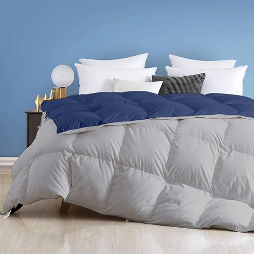 Image of Day Care - 500 GSM Hotel Quality-Down Alternative Reversible Comforter (60 inch x 90 inch Inches /228cm x 228cm) - Comforter Single Bed|Navy /Silver