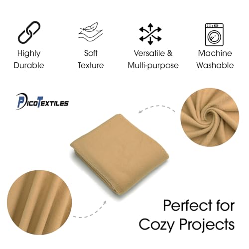 Luxurious Camel Solid Fleece Fabric by the Yard – Soft, Versatile, and Ideal for All Your Sewing Projects – Perfect for Scarves, No-Sew Throws, and Cozy Blankets 6 Luxurious Camel Solid Fleece Fabric by the Yard – Soft, Versatile, and Ideal for All Your Sewing Projects – Perfect for Scarves, No-Sew Throws, and Cozy Blankets - Image 5