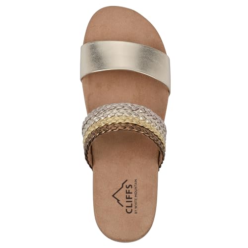 CLIFFS BY WHITE MOUNTAIN Women's Tactful Double Strap Slide Sandal, Platino/Metallic/Smooth, 10 M by CLIFFS BY WHITE MOUNTAIN - Used condition - Image 7