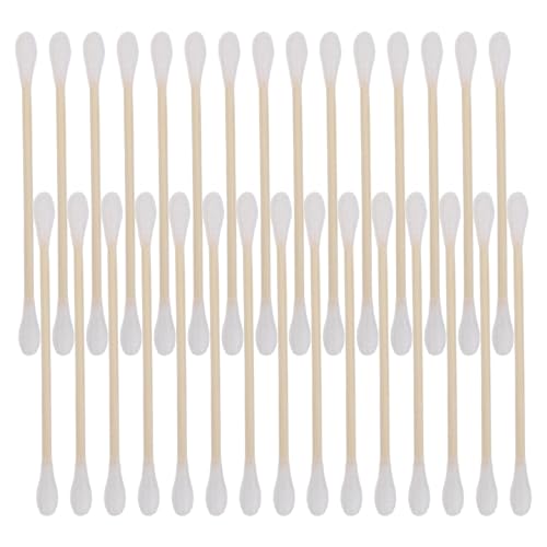 Gogogmee 30 hisopos de algodón para maquillaje: hisopos de algodón cosméticos - Palitos de madera con punta pequeña para desmaquillar pestañas y uñas.