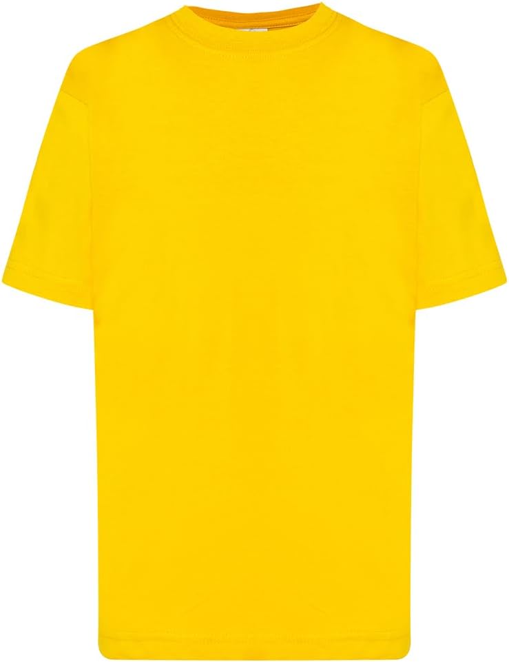 Magliette Bambino STEX FIT 100% Cotone - Girocollo Rinforzato, Taglie 2-14 Anni, Color Giallo - Foto 9
