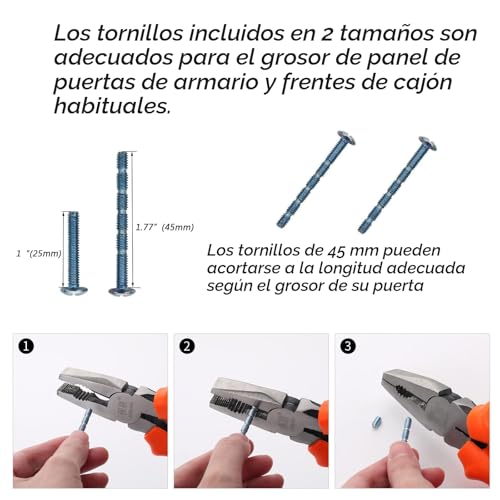Miniatura 5 de Furniware Tirador De 10 Piezas Para Muebles, Distancia Del Agujero De 192 Mm, Tirador De Arco Para Gabinete, Tirador De Cocina, Para Puerta De Armario De Cocina, Baño,Níquel Cepillado