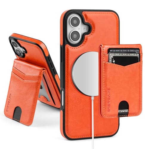 SkyEagle for iPhone 17 Wallet Case with Card Holder,Orange