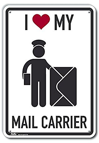 Plaque en aluminium I Love My Mail Carrier 25x35cm PKAS-0432-NA