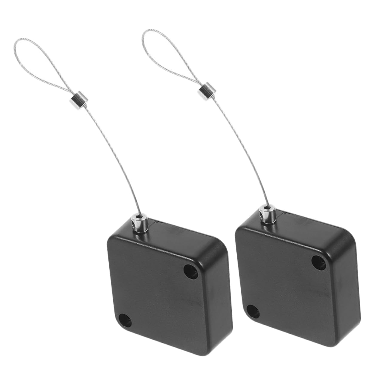 STOBAZA 2pcs Anti-Theft Pull Box Lanyard Cable Automatic Retractable Cable Holder Stainless Steel Wire Lock Tether Lock Wire