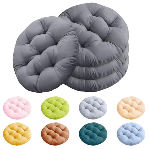 Umllpet Coussins de Chaise Ronds de 40cm, 4 Pièces Antidérapants Coussins D'Assise Lavables,...