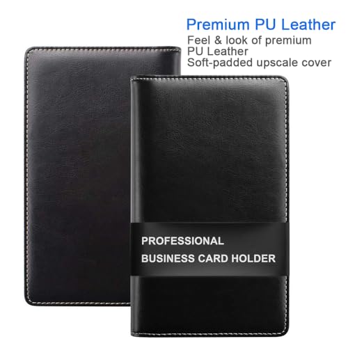 image for Sooez Leather Professional Business Card Book Holder Organizer, 240 Ca