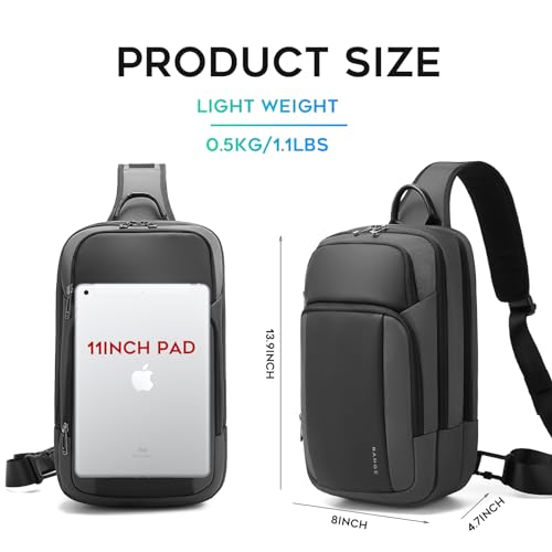 Image of BANGE Large Sling Bag for Men, Waterproof Crossbody Backpack for Men, Fashion Shoulder bags with Pad Compartment