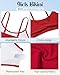 Century Star Girls Swimsuits for Teens Bikini 2025 Solid Teen Bathing Suits Adjustable Straps Swimwear Padded Red 10-11 Years