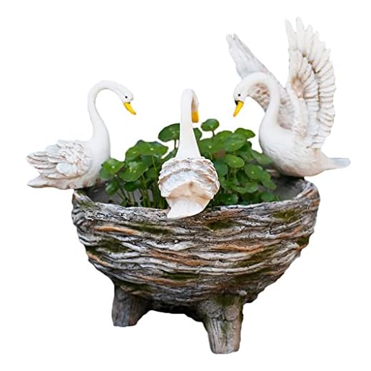 Flower Pots Höga planterare för utomhusväxter 43 cm, blomkruka i europeisk stil höga utomhus, stora krukor för växter med dränering, stor storlek unik form, hydroponiska växter plantor (färg: vit)