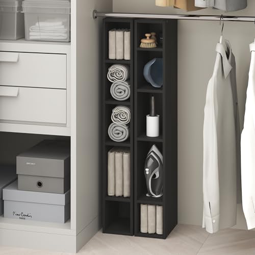 Image of Furinno Fulda 10-Tier Closet Organizers and Storage, Open Shelf, Storage Organizer, 6-Inch Width, for Closet, Bedroom, Blackwood