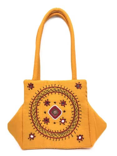 Image of srishopify handicrafts Eco Friendly Top Handle MINI Bags For Women Fabric Traditional Design Small Hand Bag Ladies Woman Birthday Gift Item Mothers Day Sister Wife Female 8 Inch Multicolor
