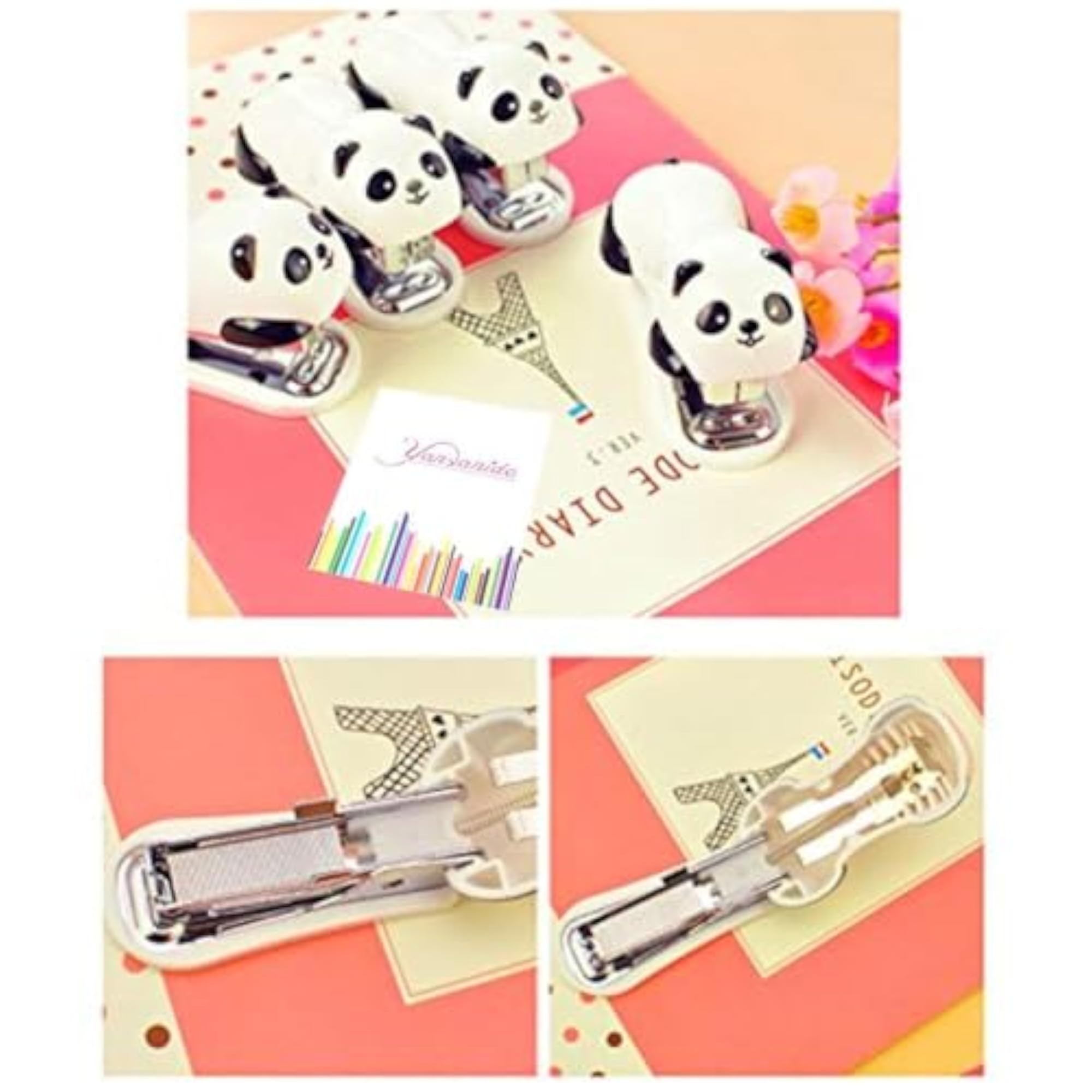 Panda Cartoon Desktop Stapler with 1000 Staples