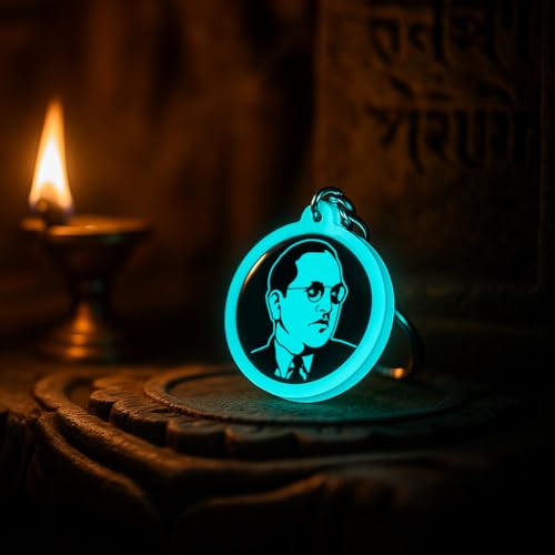 Mi Glow Store | Glow in the Dark Keychains | Gods | Dr. B.R.Ambedkar (Blue)