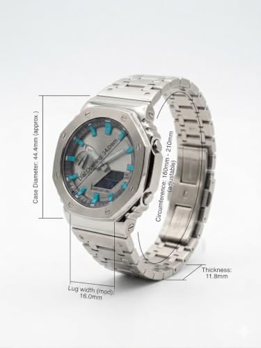 Image of Premium Stainless Steel Analog Digital Watch with Premium Gift Box - Waterproof Quartz Wrist Watch with Luminous Markers, Calendar Display, Durable Metal Strap, Luxury Sports Watch