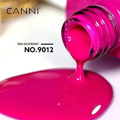Image of CANNI Hot Pink Gel Nail Polish, 1Pcs Neon Pink Gel Polish Pink Color Nail Polish Gel High Gloss Soak Off U V Gel Nail French Nail Manicure Salon DIY