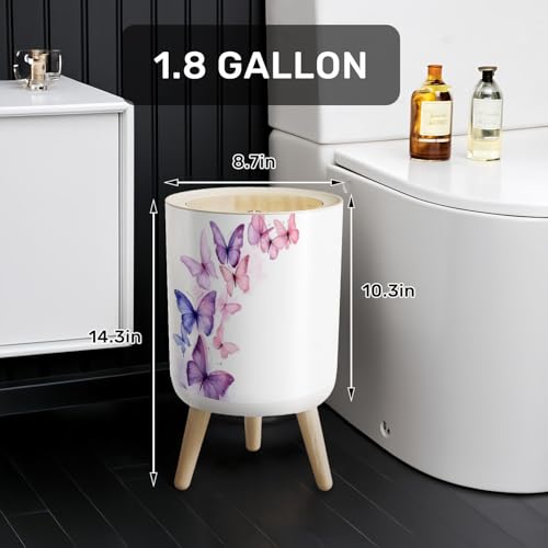 Caneca de basura pequeña con tapa y patas, 7L multicolor miniatura 2