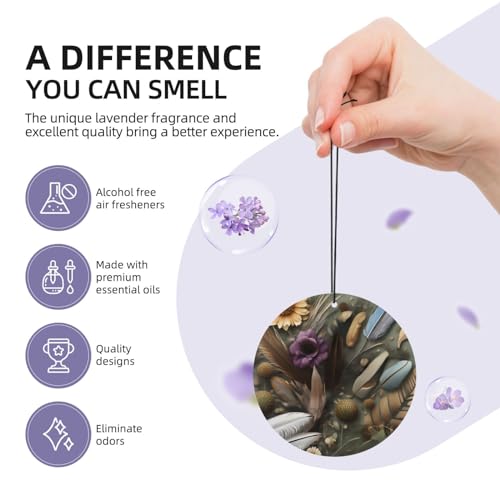 Hojas aromáticas para auto con flores de pluma miniatura 5