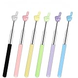 6PCS Extendable Pointer Finger Stick,Retractable Teachers Classroom Hand Pointer, Mini Finger Reading Pointer Stick,Kindergarten Student Teacher Teaching Reading Finger Shape