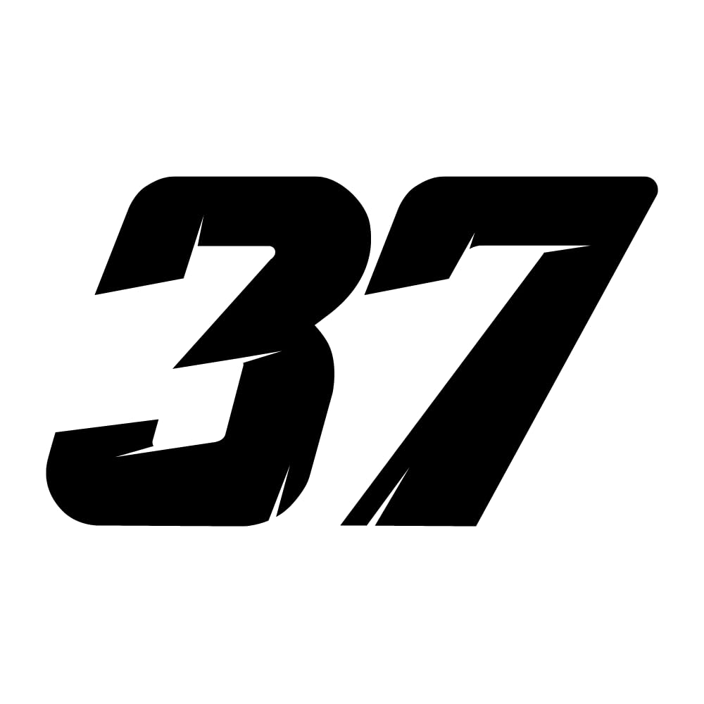 Pegatina de vinilo estilo racing número doble Pack 2 unidades Negro