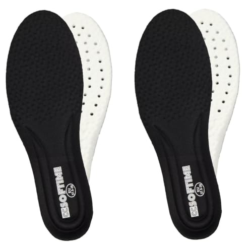 Image of CCSOFTIME 2 Pairs 4D Cloud Insoles - Memory Foam Inserts Super Soft Ultra Comfort Shoe Insole, Shock Absorption for Feet Relief Sole Inserts for Men and Women Black US7-7.5