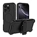 TMIDVFV Compatible with iPhone 16 Pro Case, with Belt Clip Holster Heavy Duty Rugged Shockproof Magnetic Wireless Charging Full Body Protection Kickstand Cover for iPhone 16 Pro 6.3 inch Phone(Black)