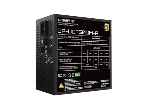 GIGABYTE 750W PSU - 80 Plus Gold Certified - Fully Modular Power Supply (GP-UD750GM-A) - Image 4