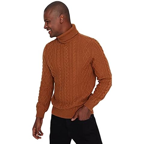 Trendyol Suéter Ajustado Liso de Cuello Alto Sudadera Cover
