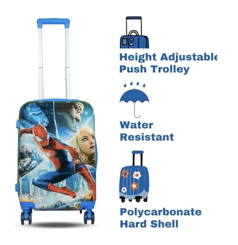 Image of ADSON Abs Kids Trolley 360 Rotating Luggage 360 Degree Wheels Spiderman Non-Breakable 20 Inch Kids Hardsided Suitcase with 4 Wheels, 360 Degree Wheel Travel Trolley Bag (Design 14)
