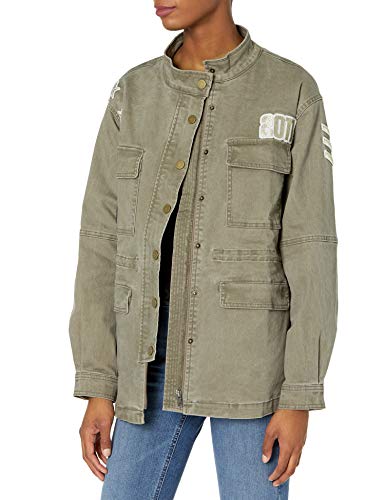 Skinnygirl womens Sustained Anorak Thigh Length Jacket, Antique Olive, Medium US