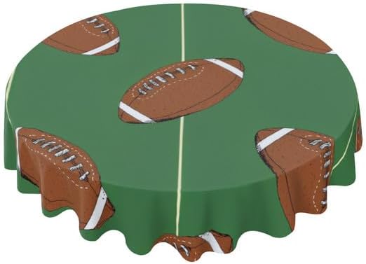 Mantel redondo de fútbol vintage, color verde, lavable, resistente a las arrugas, para el hogar, cocina, comedor, picnic, campamento, fiesta,