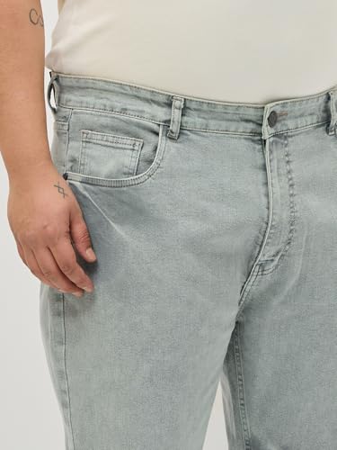 Image of Urbano Plus Men's Regular Fit Heavy Washed Denim Jeans Stretchable