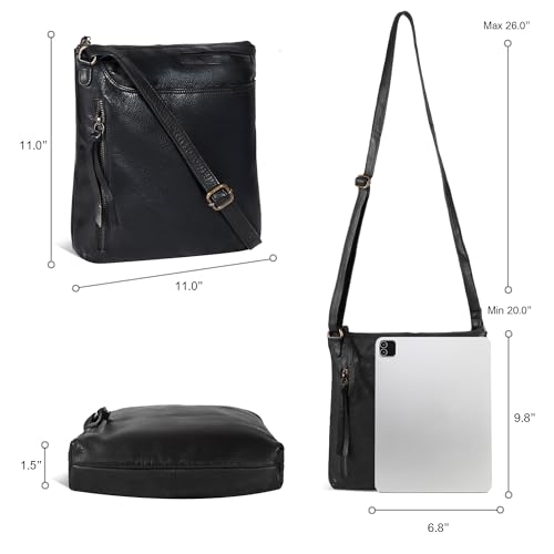 Image of Genuine Leather Crossbody Bag For Women - Medium Cross Body Handbag Purse