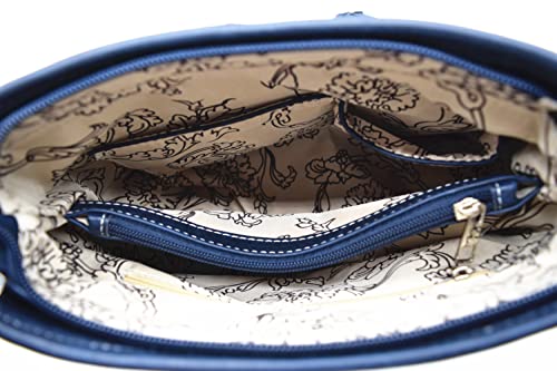 Image of WESTERN ORIGIN American Flag Stars and Stripes Studs Crossbody Handbag USA Patriotic Women Purse Leather Single Shoulder Bag