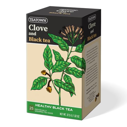Image of Life Plus Style Gourmet Tea Town Clove and Black Tea 25 Individually Wrapped Tea Bags Aromatic Herbal Black Tea with Clove for a Warm Rich Flavor and Everyday Wellness