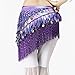GALPADA Gypsy Costume Fairy Skirt Hip Scarf Tassels Sequins Triangle Coins Wrap Skirt Belly Dancing Waist Wrap Music Festival Gypsy Costume for Women Girls (Purple)