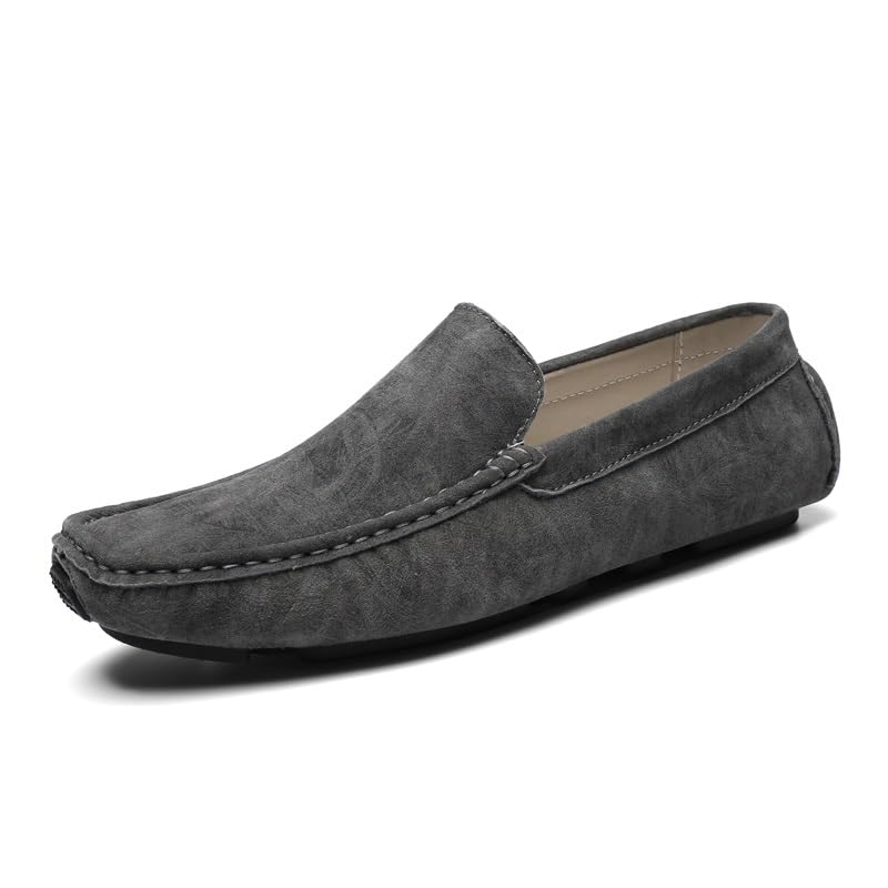 Mens Loafers Square Toe PU Leather Driving Style Loafer Anti-Slip Slip Resistant Flat Heel Classic Slip-ons2