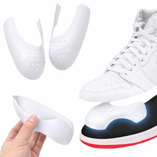 Image of 1-Pair Shoe Crease Prevention /Protector Set for Sneakers, Anti Crease Guard & Defender for Jordans, Nike, Long-Lasting Wear, Fits Men US 7-12 / Women 5-8 (White)