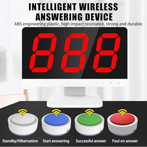 Sistema wireless a quiz, spegnimento automatico e 3 modalità di risposta, ideale per spettacoli, aule e serate di gioco in famiglia, supporta 10 gruppi