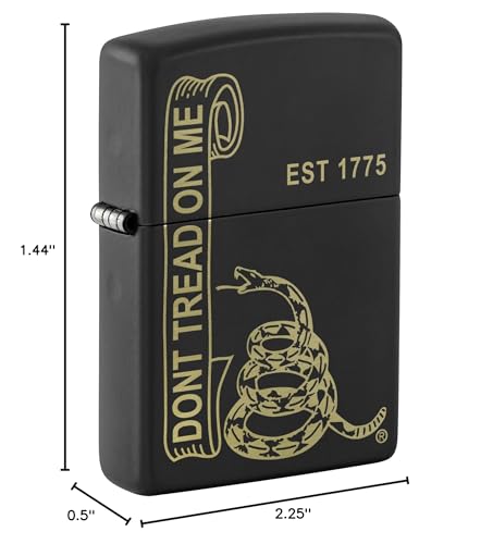 Zippo Encendedor Don't Tread on Me Negro Mate miniatura 3