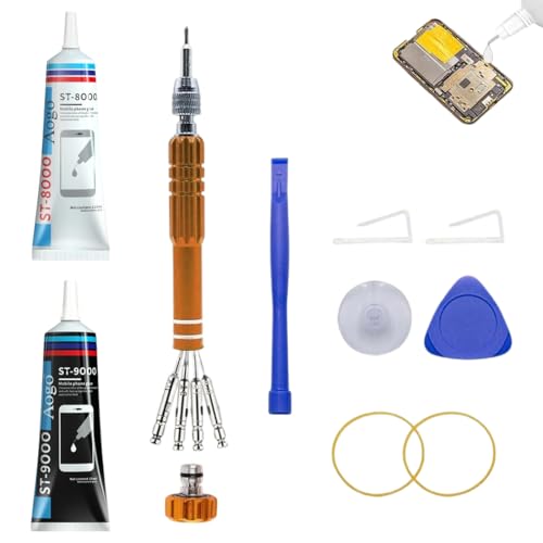 MOLZINY Colle Ecran Smartphone Colle Pour Ecran de Téléphone Avec des outils de réparation Colle Extra Forte Tout pour la Réparation de Smartphones Tablettes et...