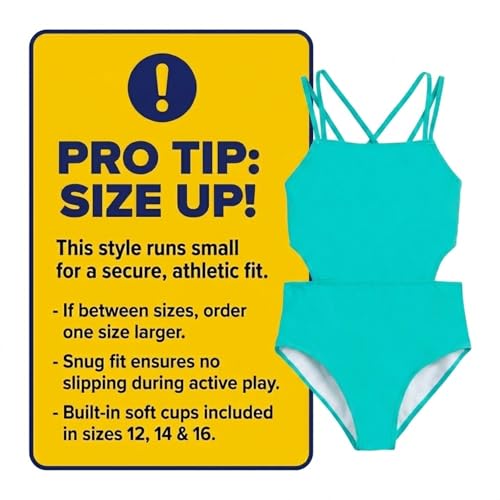 Image of Kanu Surf Girls' Beach Girl Sport Cut-Out One Piece Swimsuit