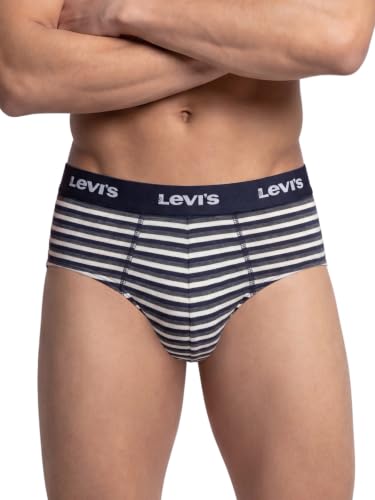 Image of Levi's 005 Classic Brief for Men | Cotton Stretch Fabric | Striped Men's Underwear | Anti-Roll Waistband | Extra Supportive Gusset | Dual Layer 3D Pouch | Durable, Tagless Comfort | Pack of 1