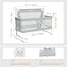 LINKSAW 3 in 1 Portable Crib,Folding Bedside Crib Side Bed Rail Guard, Breathable Visual Mesh Window Cot Side Baby Bed, Infant/Baby Boy/Baby Girl, Gray