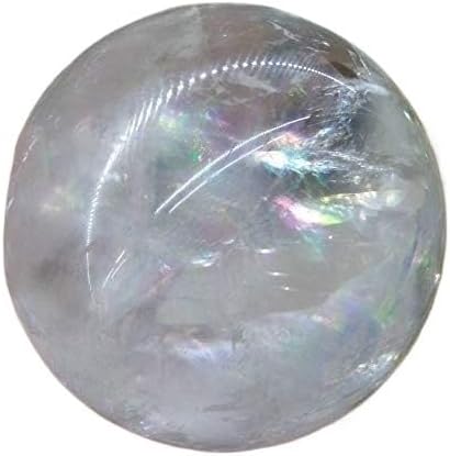 Crystal Geode Ball,Divination Sphere, 1Pcs Dia 40-60mm Clear OPTICAL CALCITE With Some RAINBOWS White Transparent Spar Crystal Sphere Ball(50 60mm)