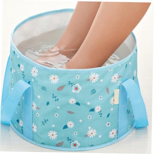 Bañera plegable para pies mediana portátil azul miniatura 7