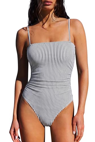 Image of SUUKSESS Women Sexy One Piece Swimsuit Tummy Control Square Neck Bathing Suit
