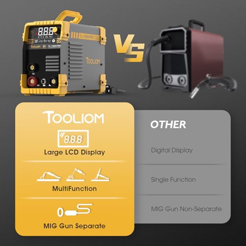 Tooliom TL-135M 135A Mig Welder Flux Core 110V Mig Welder Gasless Flux Mig/Lift Tig/Stick 3 In 1 Welding Machine Igbt Dc Inverter thumb #1