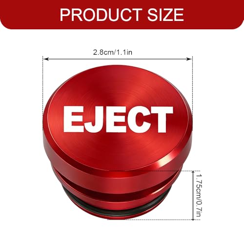 Image of Cigarette Lighter Plug Cover, Eject Button Car Cigarette Lighter, Standard 12 Volt Power Source Aluminum Dustproof Plug Universal Fits Most Vehicles (Red-Eject)